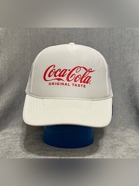 OTTO Coca Cola White SnapBack Cap Trucker Style Rope Hat with Red Logo